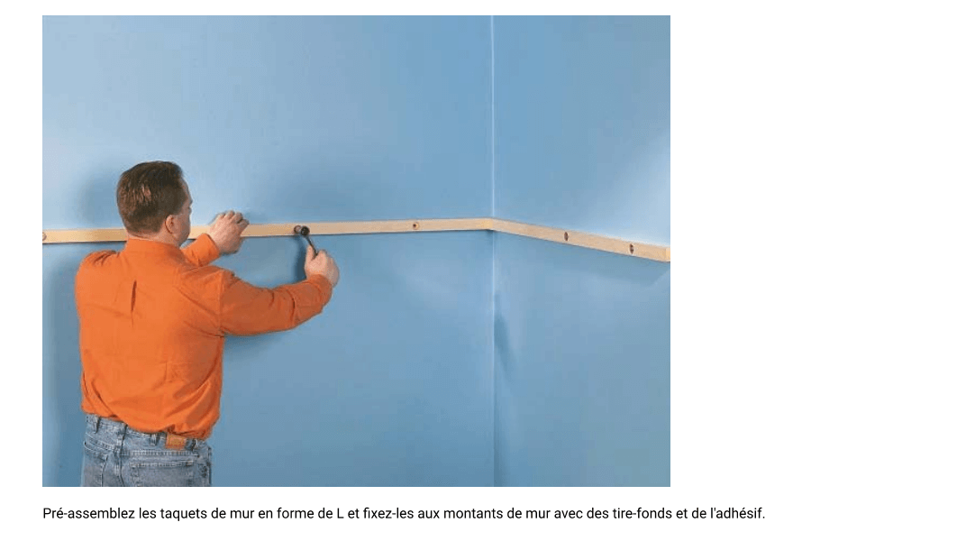 Schéma technique lit en bois sécurité garde-corps fixations murales