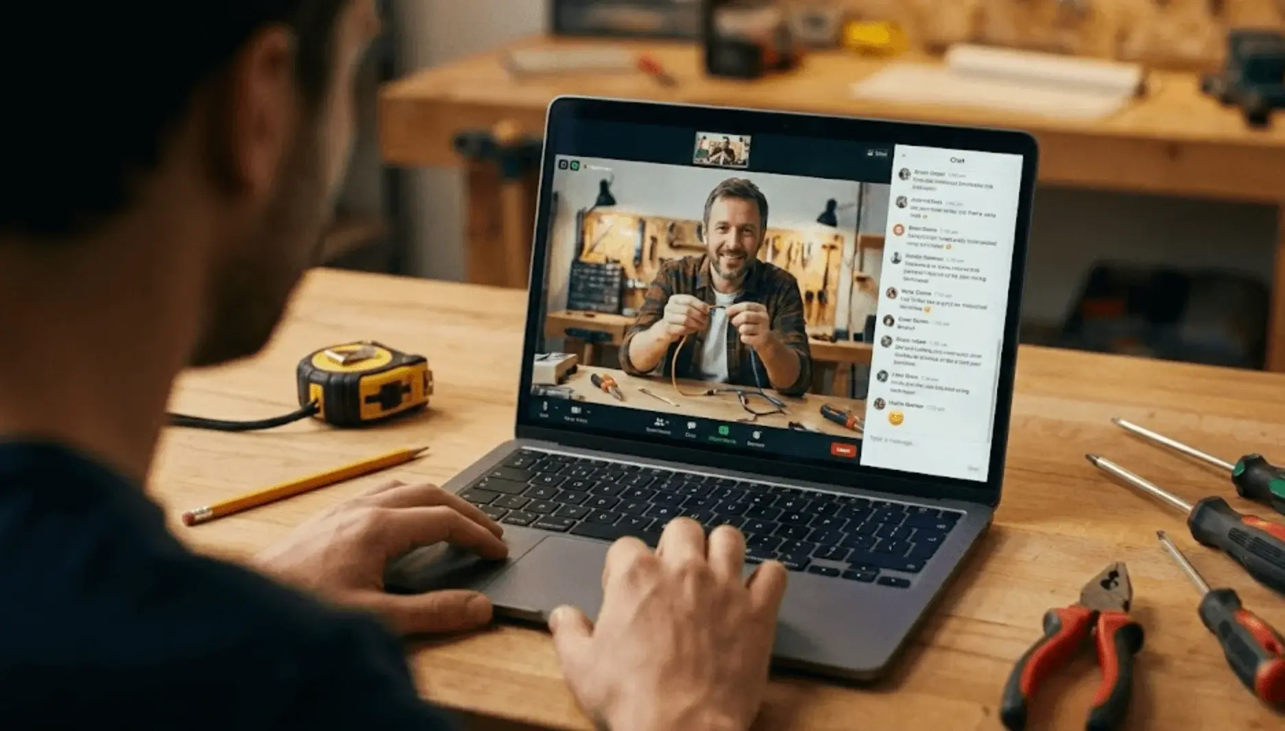 Interface de live coaching Bricoludik avec l'entraide de la communauté en direct